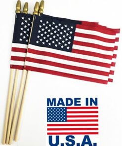 Alternative view of GIFTEXPRESS 12-Pack, Proudly MADE IN U.S.A. 8x12 Inch Spearhead Handheld American Stick Flags/Grave marker American Flags/USA Stick Flag (12)