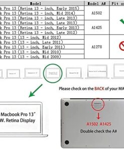 Alternative view of RUBAN for Old MacBook Pro Retina 13 inch (A1502 & A1425 Models) 2015 2014 2013 2012 Release,Plastic Hard Shell Case & Keyboard Cover, Turquoise