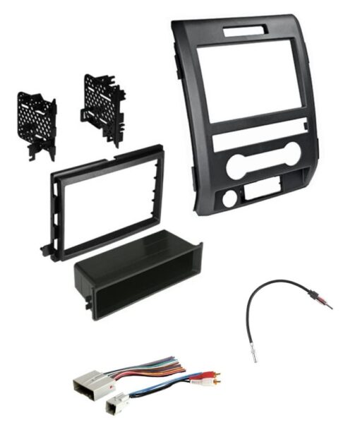 ASC Audio Car Stereo Radio Install Dash Kit, Wire Harness, and Antenna Adapter to Add an Aftermarket Radio for some Ford Vehicles - Vehicles Listed Below