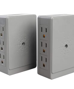 2 Side Entry 6-Way Electrical Socket Outlet Splitter In-Wall Tap Adapter In Grey 26 515PDCuENwL