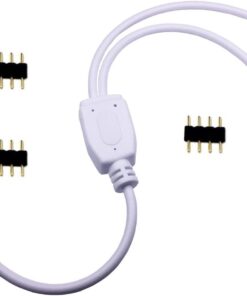 TronicsPros 4 Pin LED Splitter Cable RGB LED Strip Splitter 2 Way Splitter LED Tape Y Splitter 1 to 2 Splitter LED Strip Connector SMD 5050 3528 2835 RGB LED Ribbon Splitter- 12inch, White, 1pc 13 515UgoxLDrL