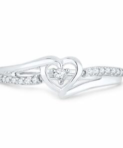 DGOLD Sterling Silver White Round Diamond Fashion Ring (1/10 CTTW) 5 13 515jRETVuHL