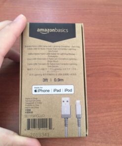 Amazon Basics Nylon Braided Lightning to USB A Cable, MFi Certified Apple iPhone Charger, Dark Gray, 3-Foot 3 Feet 1 52 515joNfGrXL