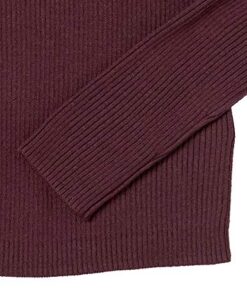 Amazon Essentials Women's Lightweight Ribbed Long-Sleeve Boat Neck Slim-Fit Sweater Large Burgundy 13 515lXiNstiL