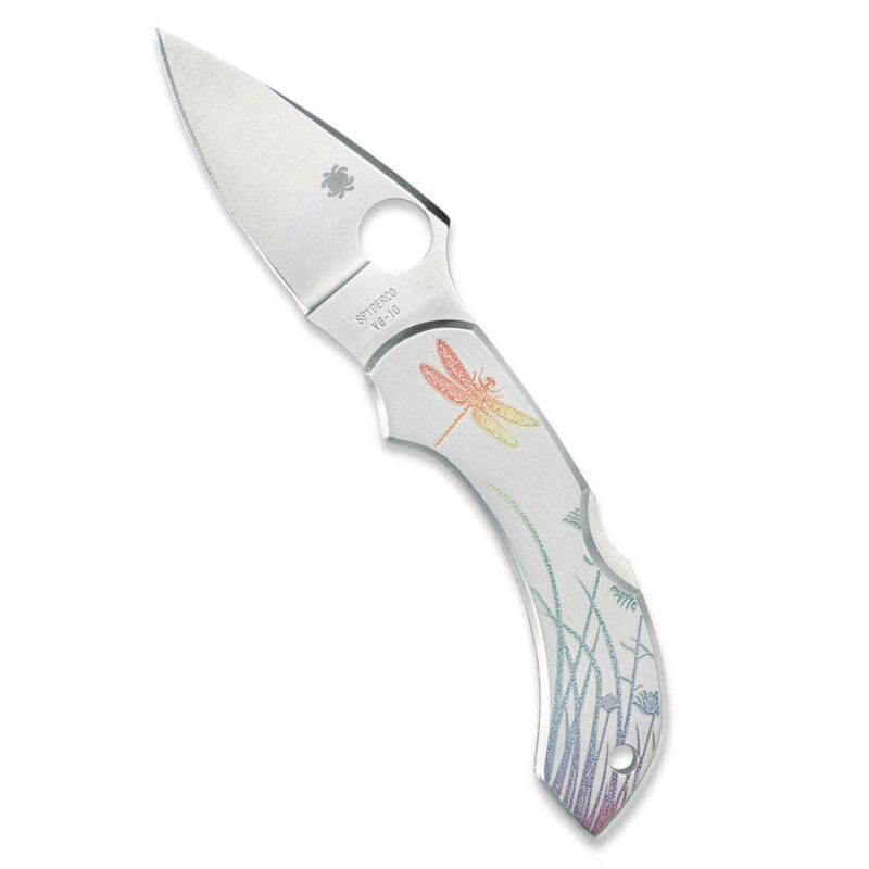 Catalog 9 Spyderco Dragonfly Signature Tattoo Knife with 2.32" VG-10 Steel Blade and Durable Stainless Steel Handle - PlainEdge - C28PT