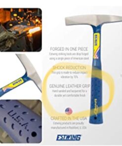 ESTWING BIG BLUE Welding/Chipping Hammer - 14 oz Slag Removal Tool with Forged Steel Construction & Shock Reduction Grip - E3-WC 38 51601ixsqL