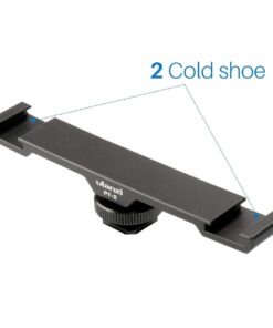 Alternative view of Ulanzi PT-2 Aluminum Universal Cold Shoe Extension Bracket 2 Hot Shoe Mounts Extension Bar Dual Bracket with 1/4" Thread Holes for iPhone Nikon Canon Sony DSLR Camera Flash LED Video Light Microphone