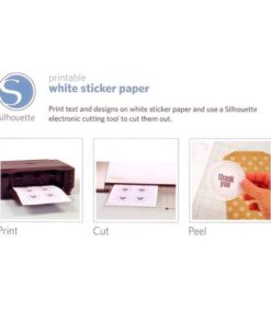 Silhouette Printable White Sticker Paper, 8.5"X11", 8 Count 8 5168hRAuq1L