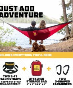 Wise Owl Outfitters Camping Hammock - Camping Essentials, Portable Hammock w/Tree Straps, Single or Double Hammock for Outside, Hiking, and Travel Blue & Grey Medium 27 516K3V9MAML 2