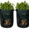 Upstreet Garden Grow Bags – 2 Pack Garden Bags to Grow Vegetables: Carrot, Tomato, Onion, Potato Planting Bags with Flap, Eco-Friendly, Heavy Duty Fabric Planting Pots 2 - Pack
