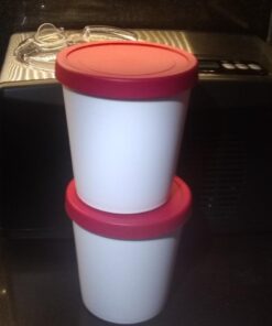 StarPack Ice Cream Containers for Homemade Ice Cream (2 Pcs) - Reusable Ice Cream Storage Containers for Freezer - Leak-Free Ice Cream Containers with Lids (Silicone) - 1 Liter per Ice Cream 2 Pc Set (Large) 31 516O2ENBSwL