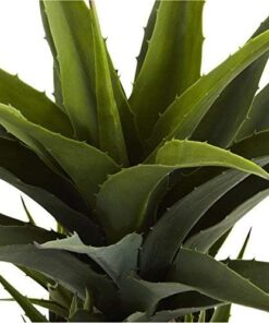 Nearly Natural 30in. Agave Artificial Plant with Black Planter, Green 24 516OS71I5CL