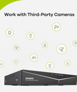 16 Channel Security CCTV DVR with 4TB Hard Drive, SANNCE 1080p Lite 5-in-1 Hybrid Video Recorder for 2MP TVI AHD CVI CVBS Analog IP Security Cameras, Motion Alerts, Remote Access, 24/7 Recording Black 14 516Vv46zRXL