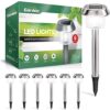 Signature Garden Premium Stainless Solar Garden Lights - Super-Bright 15 Lumens - Perfect Neutral Design; Makes Garden Pathways & Beds Look Great - Easy NO-Wire Installation; Water-Resistant Stainless Steel Silver 6-pack 3 516dleikdES