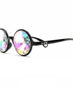 Alternative view of GloFX Black Kaleidoscope Glasses- Rainbow Rave Prism Diffraction