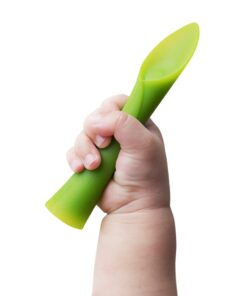 Olababy 100% Silicone Soft-Tip Training Spoon for Baby Led Weaning 2pack Training Spoon Set Lime / Kale 22 516uraZe5cL
