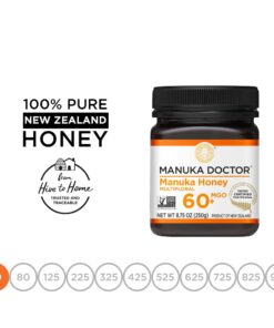MANUKA DOCTOR - MGO 60+ Manuka Honey Multifloral, 100% Pure New Zealand Honey. Certified. Guaranteed. RAW. Non-GMO (8.75oz) Multifloral MGO 60 8.75 Ounce 21 517 u4IOjcL