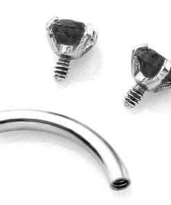 PiercingJ 2-5PCS 16G 3/8" (10MM) Stainless Steel Cubic Zirconia Gem(3MM) Internally Thread Curved Barbell Eyebrow Piercing Jewelry 5pcs Mixed Colors 14 5174q7SyReL