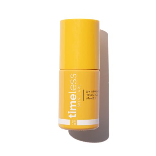 Timeless Skin Care 20% Vitamin C + E Ferulic Acid Serum - 1 oz - Lightweight, Non-Greasy Formula - Use Daily to Brighten, Restore & Correct Skin - Recommended for All Skin Types 1 Fl Oz (Pack of 1)
