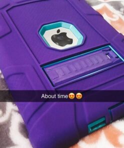 Rantice iPad 6th Generation Cases, iPad 5th Generation Case, iPad Air 2 Case, iPad 9.7 Case, Shockproof Rugged Drop Protection Cover Built with Kickstand for iPad 9.7'' A1893/A1954/A1822/A1823 Purple+Dark blue 15 5178xTm47uL