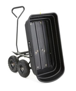 Gorilla Carts Poly Garden Dump Cart with Easy to Assemble Steel Frame, Camping Beach Wagon w/Quick Release System, 600 Pound Capacity, & 10 Inch Tires 38 517Ajnu0y2L 1