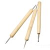 COMIART 3pcs Wood Ball Styluses Tool Set for Embossing Pattern Clay Sculpting Wax Polymer Dotting Tools 62 517Eur94ihL