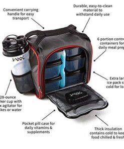 Fit & Fresh Jaxx Fit Pack Meal Prep Bag, Standard, Red & Black, Polyester 23 517Ew KzPAL
