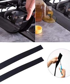 CozyKit Silicone Kitchen Stove Counter Gap Cover Long & Wide Gap Filler (2 Pack) Seals Spills Between Counters, Stovetops, Washing Machines, Oven, Washer, Dryer - Heat-Resistant and Easy Clean (Black) Black 22 517He6xQMnL
