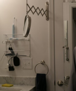 JERDON Two-Sided Wall-Mounted Makeup Mirror - Makeup Mirror with 7X Magnification & Extendable Arm - 8-inch Diameter Mirror with Nickel Finish Wall Mount - Model JP2027N 27 517NoNnrcmL