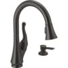 Delta Faucet Talbott Oil Rubbed Bronze Kitchen Faucet, Kitchen Faucets with Pull Down Sprayer, Kitchen Sink Faucet, Faucet for Kitchen Sink, Soap Dispenser, Venetian Bronze, Oil-Rubbed Bronze 16 517OYpTdvJL