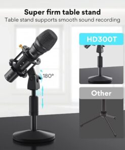 MAONO USB/XLR Podcast Dynamic Microphone, Studio Mic Kit with Volume Control, Shock Mount, Pop Filter, Ideal for Vocal, Instruments Recording, Voice Over, Live Streaming (HD300T) Black 32 517RWIOZK7L