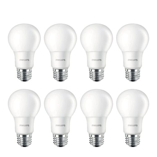 Philips LED Basic Frosted Non-Dimmable A19 Light Bulb - EyeComfort Technology - 1500 Lumen – Soft White (2700K) – 14W=100W - E26 Base - Old Version - Indoor - 8-Pack Soft White (2700k) 8 Count (Pack of 1) Basic LED (Old Version) 100W