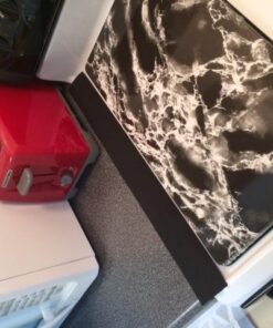 Capparis Kitchen Silicone Stove Counter Gap Cover, Easy Clean Heat Resistant Wide & Long Gap Filler, Seals Spills Between Counter, Stovetop, Oven, Washer & Dryer, Set of 2 (21 Inches, Black) 21 Inches 49 517kLI9PhSL