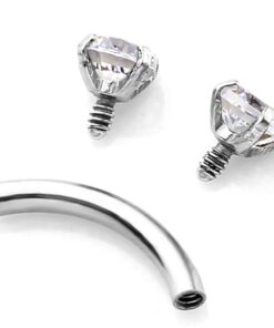 PiercingJ 2-5PCS 16G 3/8" (10MM) Stainless Steel Cubic Zirconia Gem(3MM) Internally Thread Curved Barbell Eyebrow Piercing Jewelry 5pcs Mixed Colors 13 517rh5dRAYL