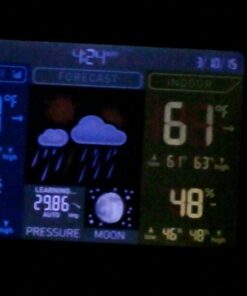 AcuRite 02027A1 Color Weather Station with High Low Temperature and Humidity with Moon Phase, Dark Themed (02027A), Black Display 48 517sXxEWHIL