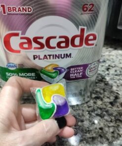 Cascade Platinum Dishwasher Pods, Dishwasher Detergent Pod, Dishwasher Soap Pod, Actionpacs Dish Washing Pod, Lemon, 62 Count Dishwasher Detergent Pods 62 Count (Pack of 1) 39 517wRLc4w1L