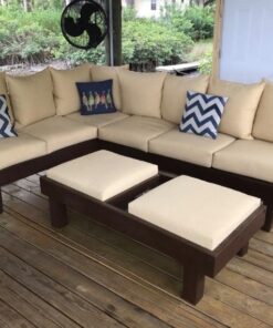 BOSSIMA Indoor/Outdoor Light Yellow/Cream Speckle Pattern Deep Seat Chair Cushion Set Spring/Summer Seasonal Replacement Cushions 22 517y39NEo L