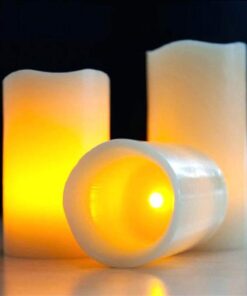 LED Lytes Timer Remote Control Flameless Candle Set, 3 Flickering Candles, 3 in Wide by 4, 5, 6 in Tall, Real Ivory Wax and Amber Flame, Home Decor, Large Battery Powered for Gifts for Mom Round Ivory Wax and Amber Flame 26 5182bKLHQNL