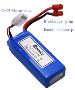 Blomiky 2 Pack 7.4V 2000mAh Lipo Battery Banana Connecdtor Plug and Charger Replacement for DRC-446 and S yma X8C X8W Quadcopter X8C Battery 2 11 518AZSff68S