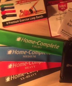 Resistance Band Exercise Loops - Set of 4 Elastic Workout Bands for Fitness, Muscle Toning, Stretching, and Physical Therapy by Home-Complete 40 518DRRKhVcL