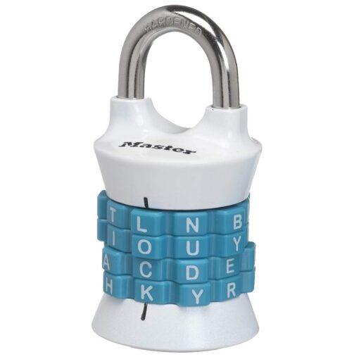 Master Lock Word Combination Lock, Set Your Own Word Lock for Gym and School Lockers, Colors May Vary, 1535DWD Word Combo 1 Pack