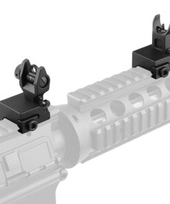 Feyachi Flip Up Iron Sight Front Rear Sight Compatible for Picatinny Rail and Weaver Rail of Rifle, Foldable Sights Black 46 518EJ4l6nzL