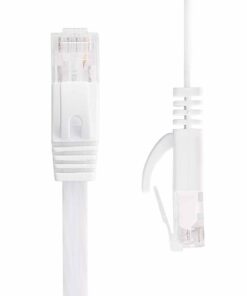 Cat 6 Ethernet Cable 15 ft, Outdoor&Indoor 10Gbps Support Cat7 Network, Flat Internet RJ45 LAN Patch Cords, Solid Cat6 High Speed Computer Wire with Clips for Router, Modem, PS4/5, Xbox, Gaming, White 15ft 28 518HTHaInhL
