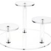 Plymor Clear Acrylic Round 8" Base Riser with 3 Round 3" Display Pedestals, 5" High 1 5" x 8" x 8" 49 518I4d9 uQS