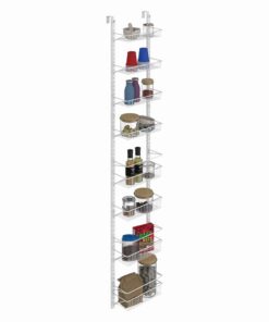ClosetMaid Adjustable Organizer Rack with Baskets Wall or Over Door Mount, for Kitchen, Pantry, Utility Room, Closet, 12 in. W, White Finish, Inch 12-Inch 35 518YYclsIfL