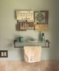 Organize It All Oil Rubbed Glass Shelf with Towel Bar, Bronze 29 518duSsBXAL