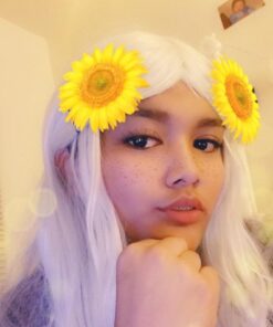 Rbenxia Curly Cosplay Wig Long Hair Heat Resistant Spiral Costume Wigs Anime Fashion Wavy Curly Cosplay Daily Party Silver 32" 80cm 59 518hOwiqEL