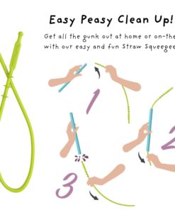 Softy Straws Wide Premium Reusable Silicone Drinking Straws + Patented Straw Squeegee - 9” Long With Curved Bend for 20/30/32oz Tumblers BPA Free Non Rubber, Flexible, Safe for Kids/Toddlers Assorted - Silicone 36 518iRYc K L
