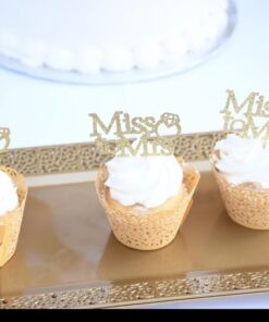 SUYEPER 100pcs Cupcake Wrappers Artistic Bake Cake Paper Cups Little Vine Lace Laser Cut Liner Baking Cup Muffin Case Trays for Wedding Party Birthday Decoration (Gold) Gold 31 518kbt XUaL
