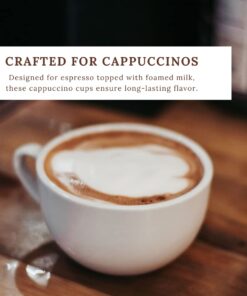 Konitz Coffee Bar Cappuccino Coffee Cups Set with Saucers, White Cappuccino Cups Set of 4 - 6 oz Coffee Cup Set with Saucers, Porcelain Cappuccino Cup 1 Giftboxed Set 32 518pTonK4L